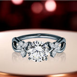 Certified 1.15 Ct Round Lab Diamond  Floral Butterfly Engagement Ring