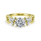 Certified 1.15 Ct Round Lab Diamond  Floral Butterfly Engagement Ring
