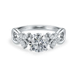 Certified 1.15 Ct Round Lab Diamond  Floral Butterfly Engagement Ring
