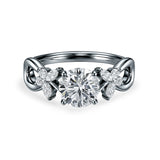Certified 1.15 Ct Round Lab Diamond  Floral Butterfly Engagement Ring