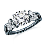 Certified 1.15 Ct Round Lab Diamond  Floral Butterfly Engagement Ring
