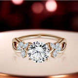 Certified 1.15 Ct Round Lab Diamond  Floral Butterfly Engagement Ring