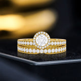 1.15 Ct Round Lab Diamond Halo Bridal Set