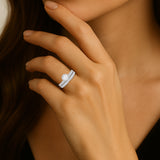 1.15 Ct Round Lab Diamond Halo Bridal Set