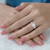 1.35 Ct Round Moissanite Halo Split Shank Engagement Ring