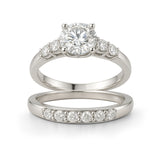1.20 Ct Round Moissanite Classic Bridal Set