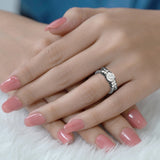 1.20 Ct Round Moissanite Classic Bridal Set