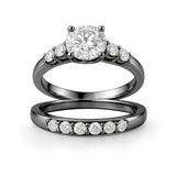 1.20 Ct Round Moissanite Classic Bridal Set
