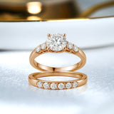 1.20 Ct Round Moissanite Classic Bridal Set