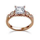 1.15 Ct Princess Moissanite Vintage-Inspired Engagement Ring