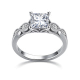 1.15 Ct Princess Moissanite Vintage-Inspired Engagement Ring