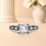 1.15 Ct Princess Moissanite Vintage-Inspired Engagement Ring