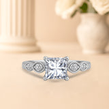 1.15 Ct Princess Moissanite Vintage-Inspired Engagement Ring