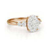 1.10 Ct Oval Moissanite Five-Stone Engagement Ring