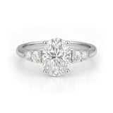 1.10 Ct Oval Moissanite Five-Stone Engagement Ring