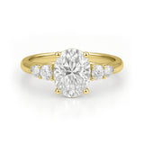 1.10 Ct Oval Moissanite Five-Stone Engagement Ring