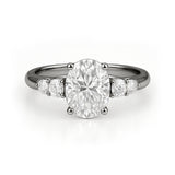 1.10 Ct Oval Moissanite Five-Stone Engagement Ring