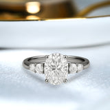 1.10 Ct Oval Moissanite Five-Stone Engagement Ring