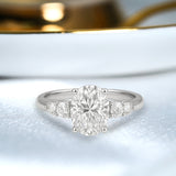 1.10 Ct Oval Moissanite Five-Stone Engagement Ring