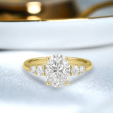 1.10 Ct Oval Moissanite Five-Stone Engagement Ring