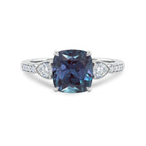 1.35 Ct Cushion Lab Alexandrite Vintage Milgrain Engagement Ring