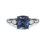 1.35 Ct Cushion Lab Alexandrite Vintage Milgrain Engagement Ring