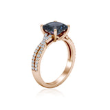 1.20 Ct Cushion Lab Alexandrite Twisted Band Engagement Ring