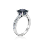 1.20 Ct Cushion Lab Alexandrite Twisted Band Engagement Ring