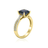 1.20 Ct Cushion Lab Alexandrite Twisted Band Engagement Ring