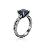 1.20 Ct Cushion Lab Alexandrite Twisted Band Engagement Ring