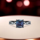 1.20 Ct Cushion Lab Alexandrite Twisted Band Engagement Ring