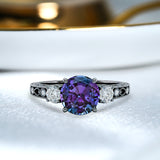 1.15 Ct Round Lab Alexandrite Vintage Filigree Engagement Ring