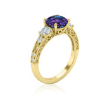 1.15 Ct Round Lab Alexandrite Vintage Filigree Engagement Ring