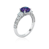1.15 Ct Round Lab Alexandrite Vintage Filigree Engagement Ring