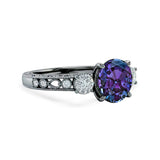 1.15 Ct Round Lab Alexandrite Vintage Filigree Engagement Ring