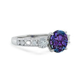 1.15 Ct Round Lab Alexandrite Vintage Filigree Engagement Ring