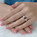 1.25 Ct Pear Lab Alexandrite Bezel Set Engagement Ring