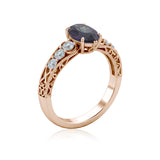 1.15 Ct Pear Lab Alexandrite Art Deco Engagement Ring