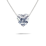 Enchanting 1 Carat Heart Shaped Moissanite Solitaire Slider Pendant Necklace for Women in 18K White Gold over Silver
