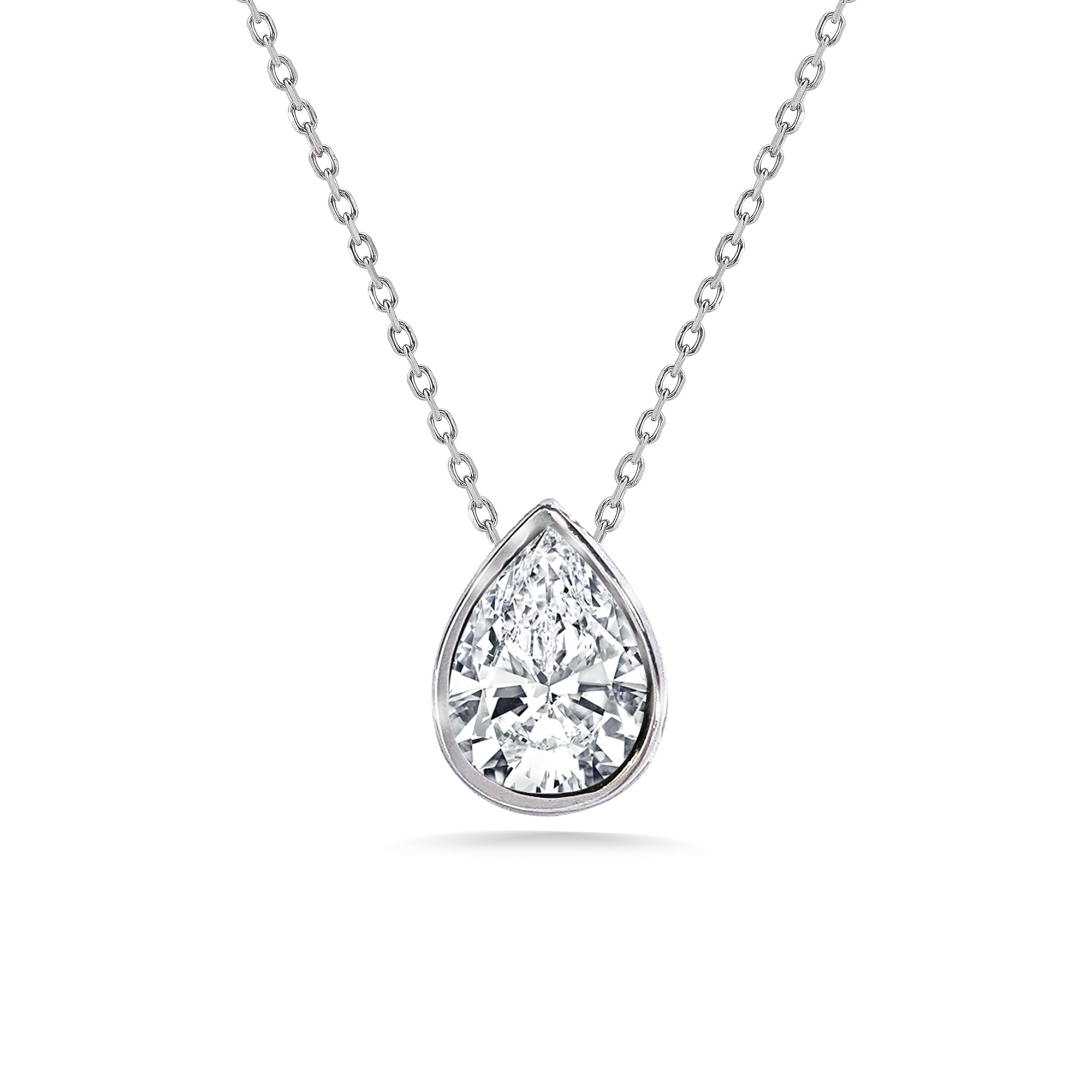 1 Carat Moissanite Bezel Set Slider Necklace
