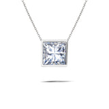 1 Carat Moissanite Bezel Set Slider Necklace