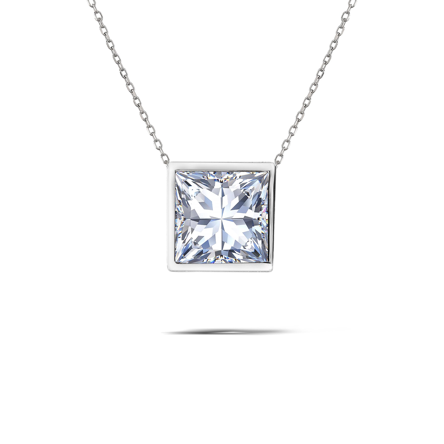 1 Carat Moissanite Bezel Set Slider Necklace