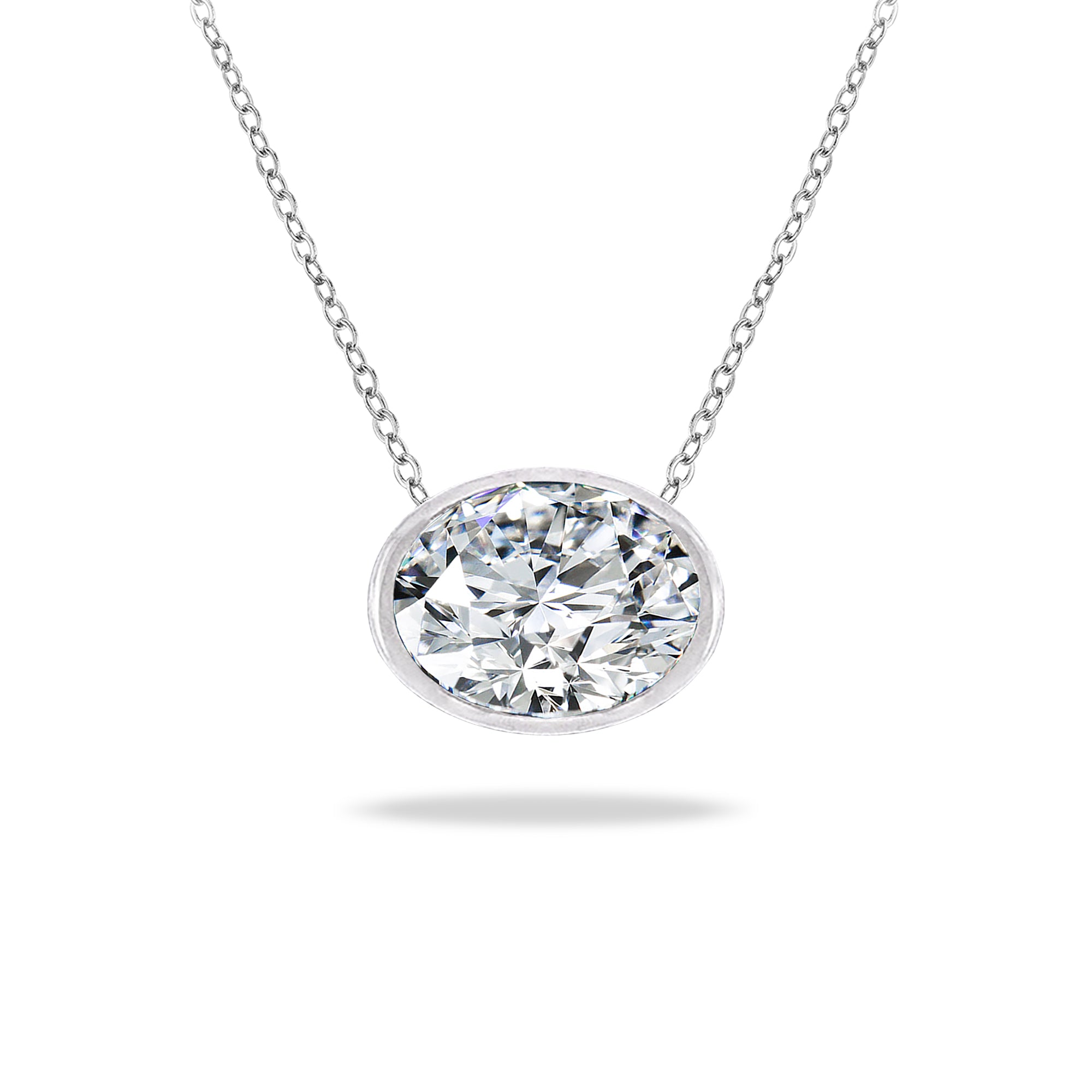 1 Carat Moissanite Bezel Set Slider Necklace