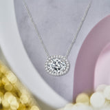 1 TCW Moissanite - Halo - Slider Necklace
