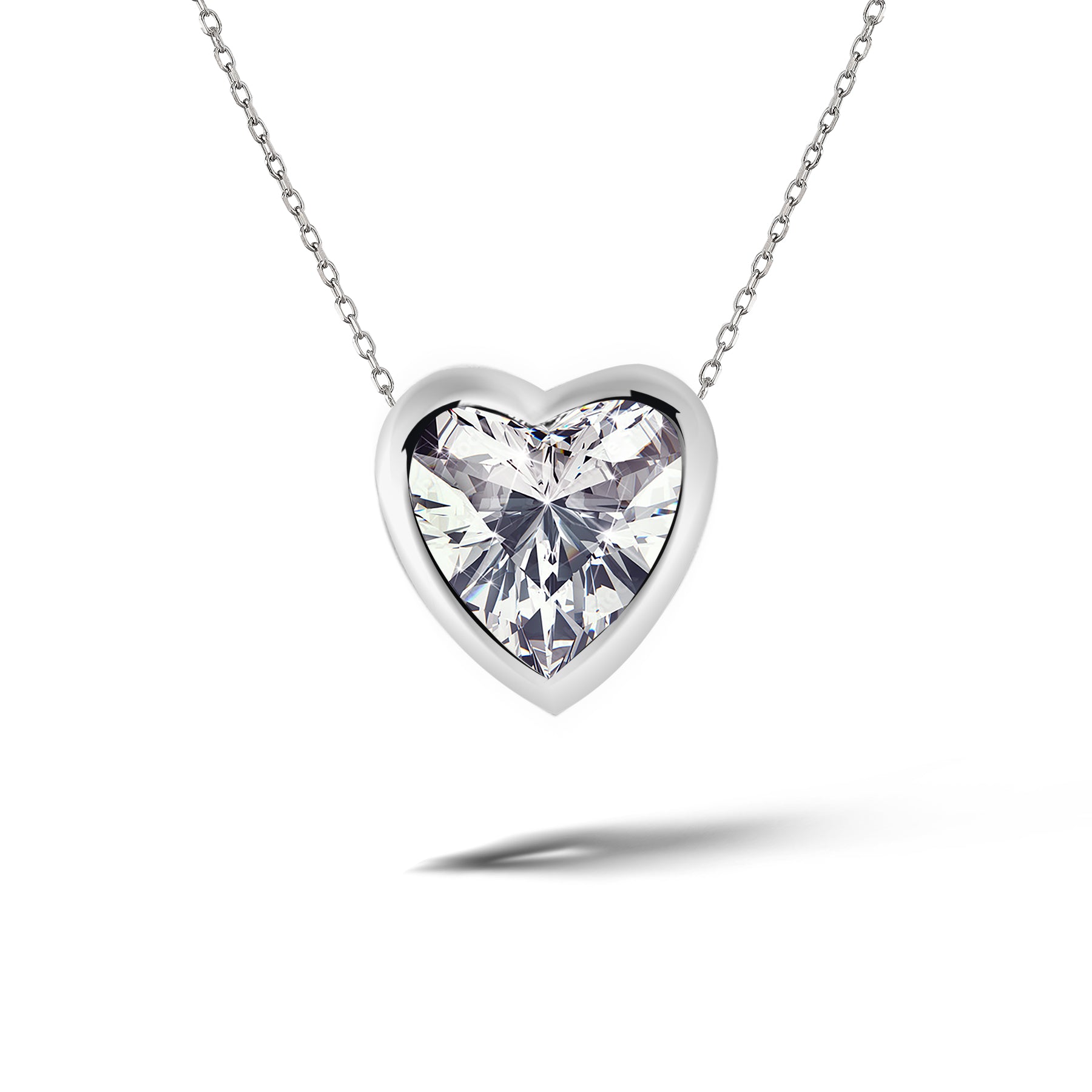 1 Carat Moissanite Bezel Set Slider Necklace