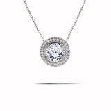 1 TCW Moissanite - Halo - Slider Necklace