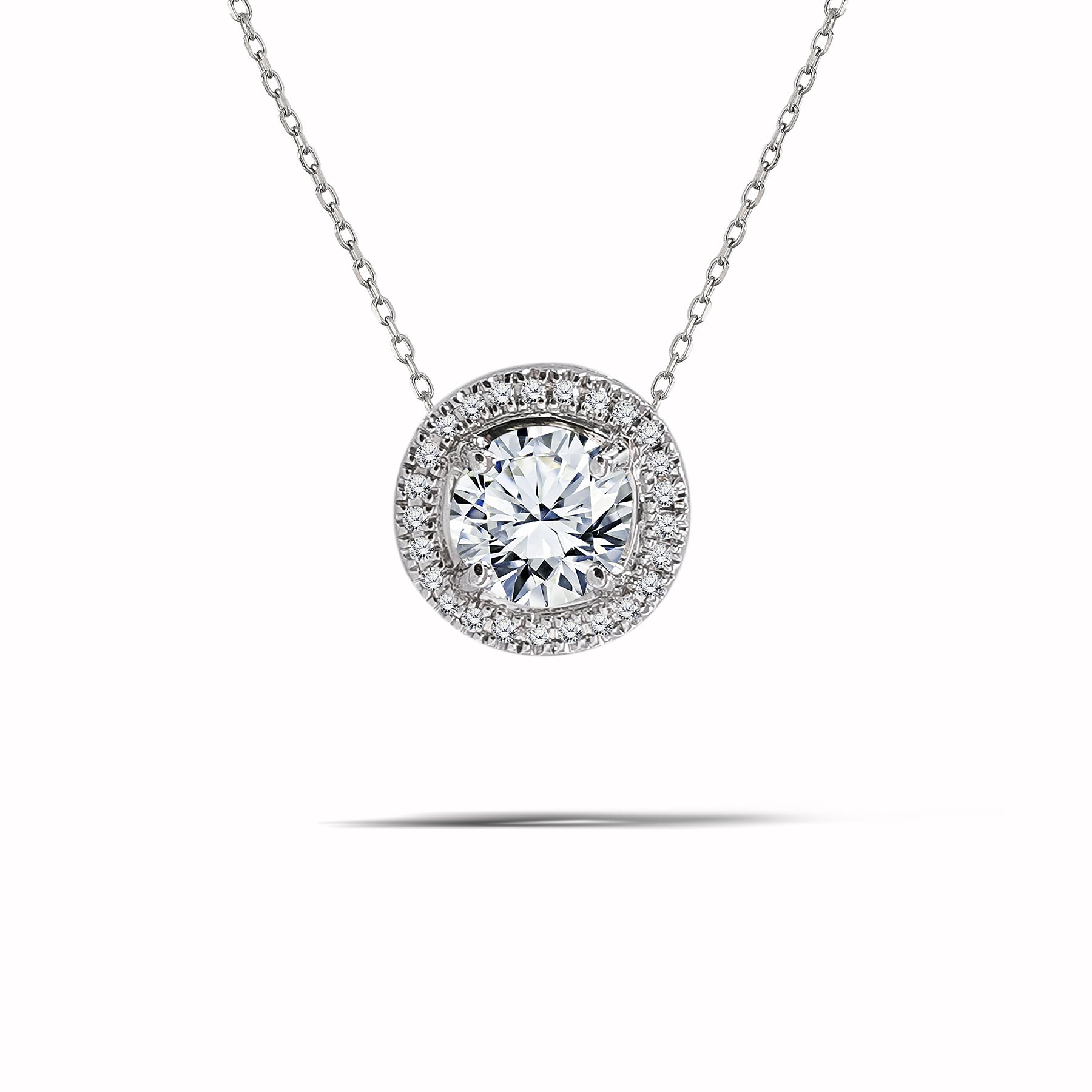 1 TCW Moissanite - Halo - Slider Necklace