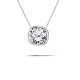 1 Carat Moissanite Bezel Set Slider Necklace