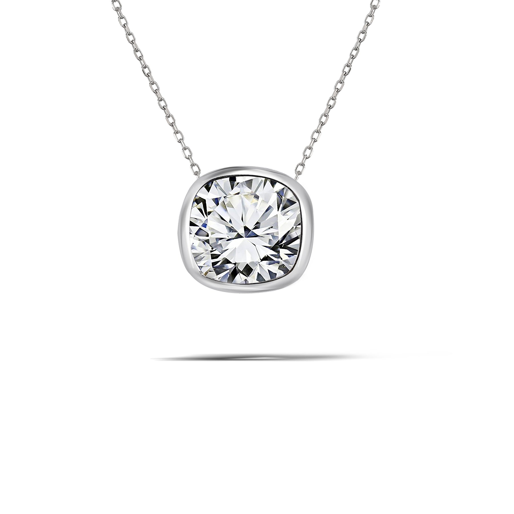 1 Carat Moissanite Bezel Set Slider Necklace