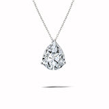 Elegant 1 TCW Pear Shaped Moissanite Prongs Solitaire Slider Pendant Necklace in 18K White Gold over Silver